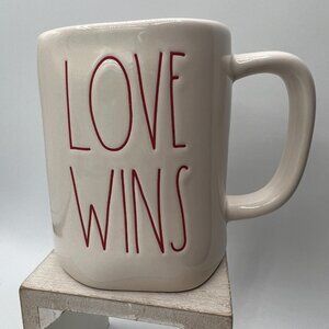 Rae Dunn White Love Wins Ceramic Mug Valentine's Day